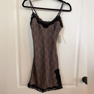 NWT La Hearts Animal Print Chemise with Black Lace Sz XS